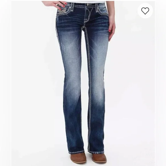 Rock Revival Betty boot Women's Dark Blue Boot Cut Jeans - Picture 1 of 16